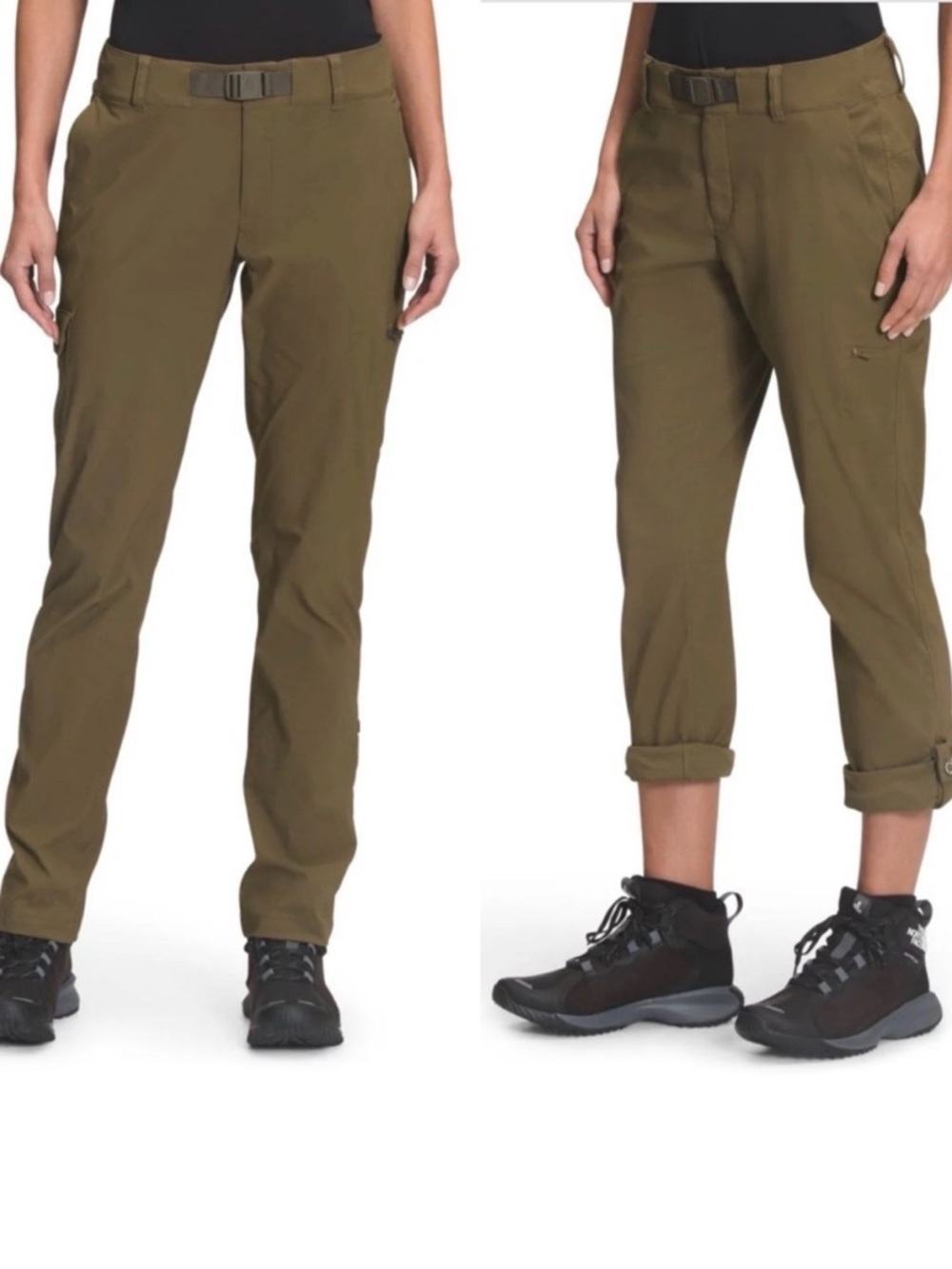 North Face Paramount Women's Mid-Rise Pant Military Olive Adjustable Hiking 4